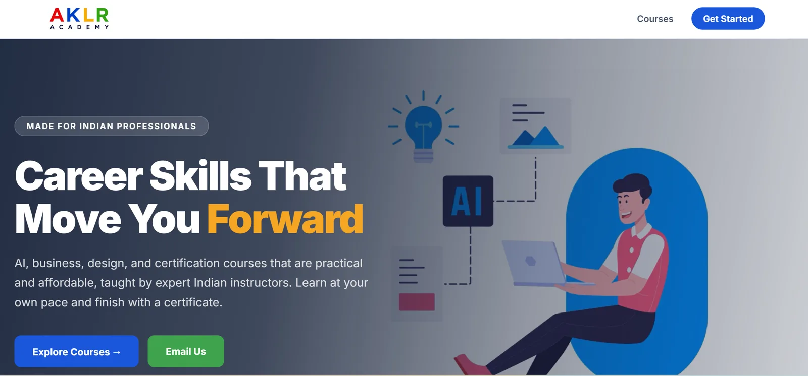 AKLR Academy website preview